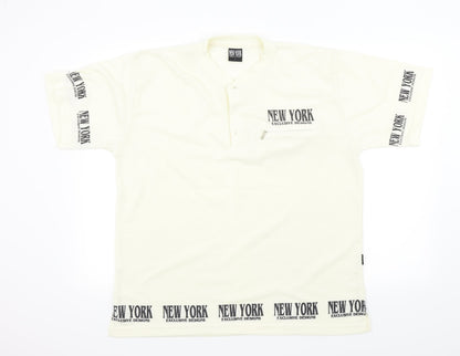 New York Mens Beige    Polo Size L