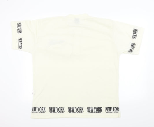 New York Mens Beige    Polo Size L