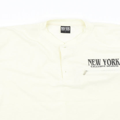 New York Mens Beige    Polo Size L