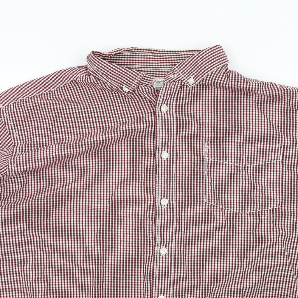 Authentic Mens Red Check   Button-Up Size L