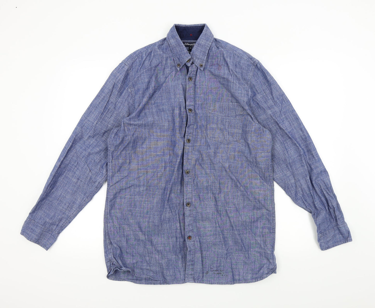 Mens UK Size S j.hampton Blue  Button-Up Long Sleeve Casual Shirt