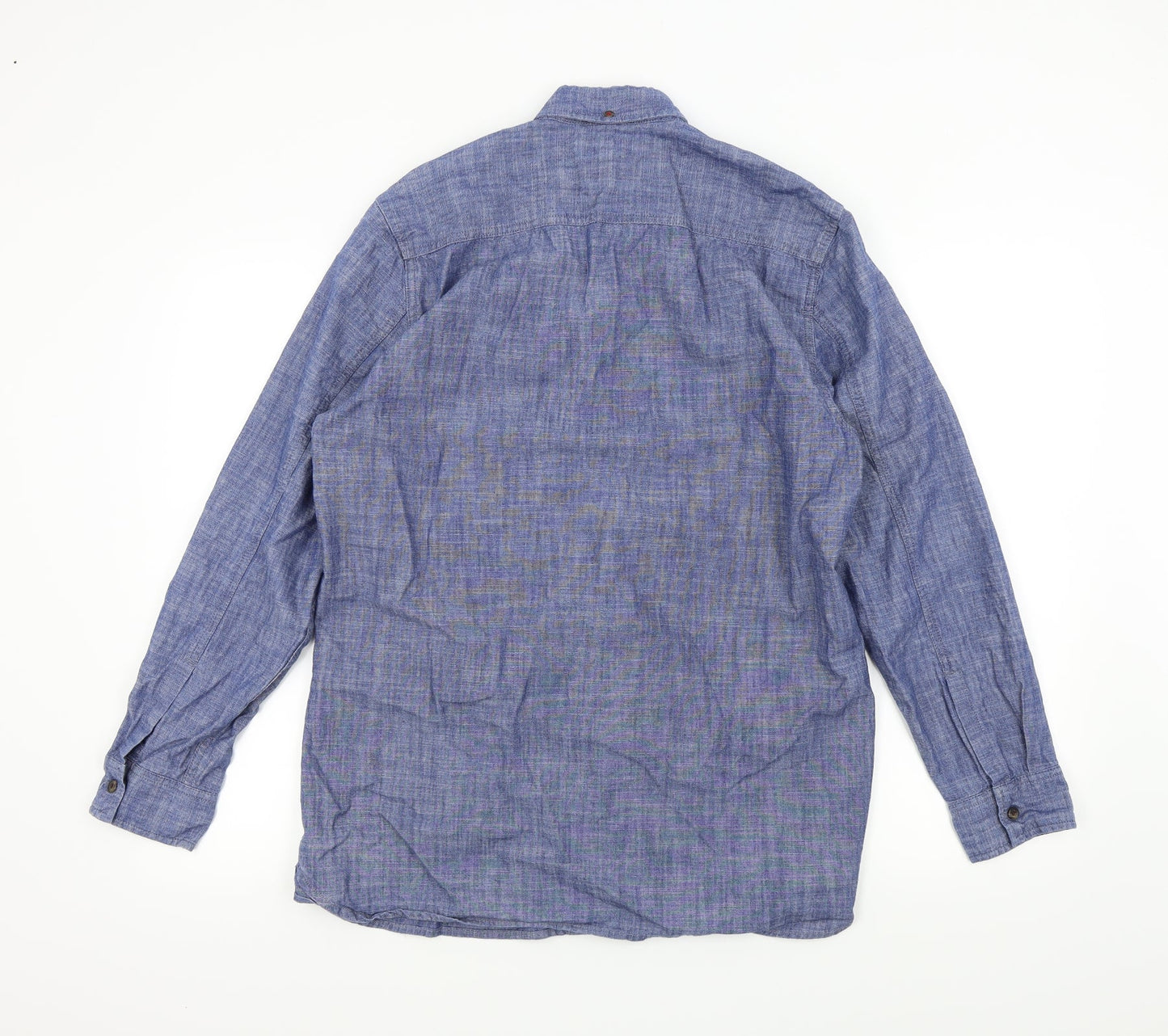 Mens UK Size S j.hampton Blue  Button-Up Long Sleeve Casual Shirt