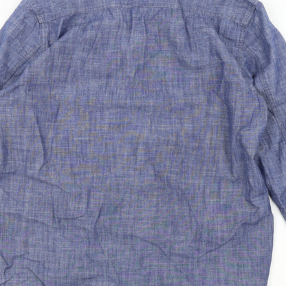 Mens UK Size S j.hampton Blue  Button-Up Long Sleeve Casual Shirt