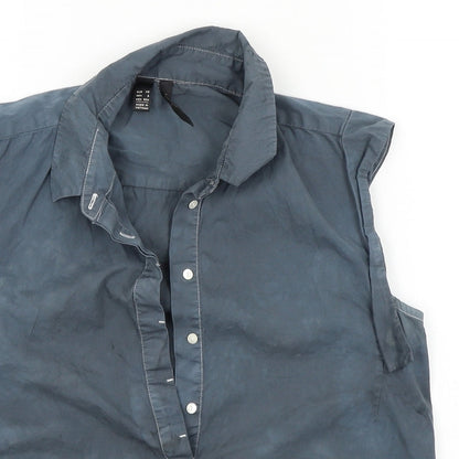 Womens UK Size S Mango Grey Basic Blouse