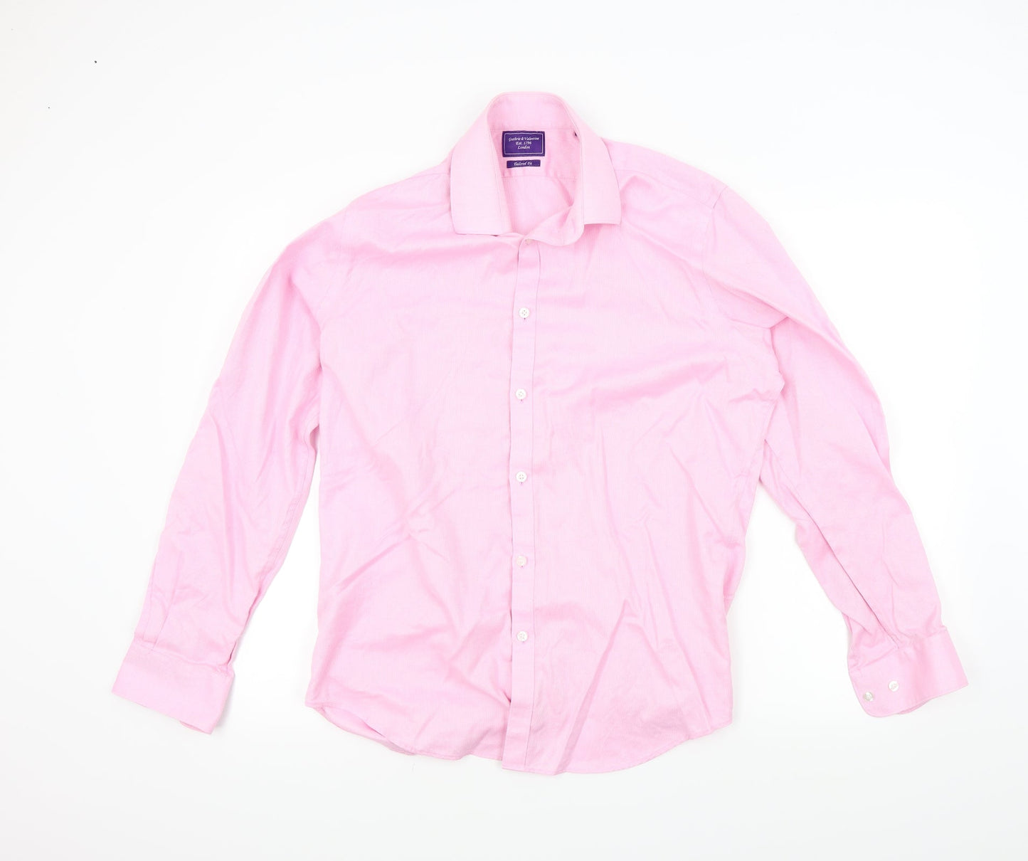 Mens UK Size L guthrie & valentine Pink  Button-Up Long Sleeve Casual Shirt