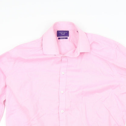 Mens UK Size L guthrie & valentine Pink  Button-Up Long Sleeve Casual Shirt