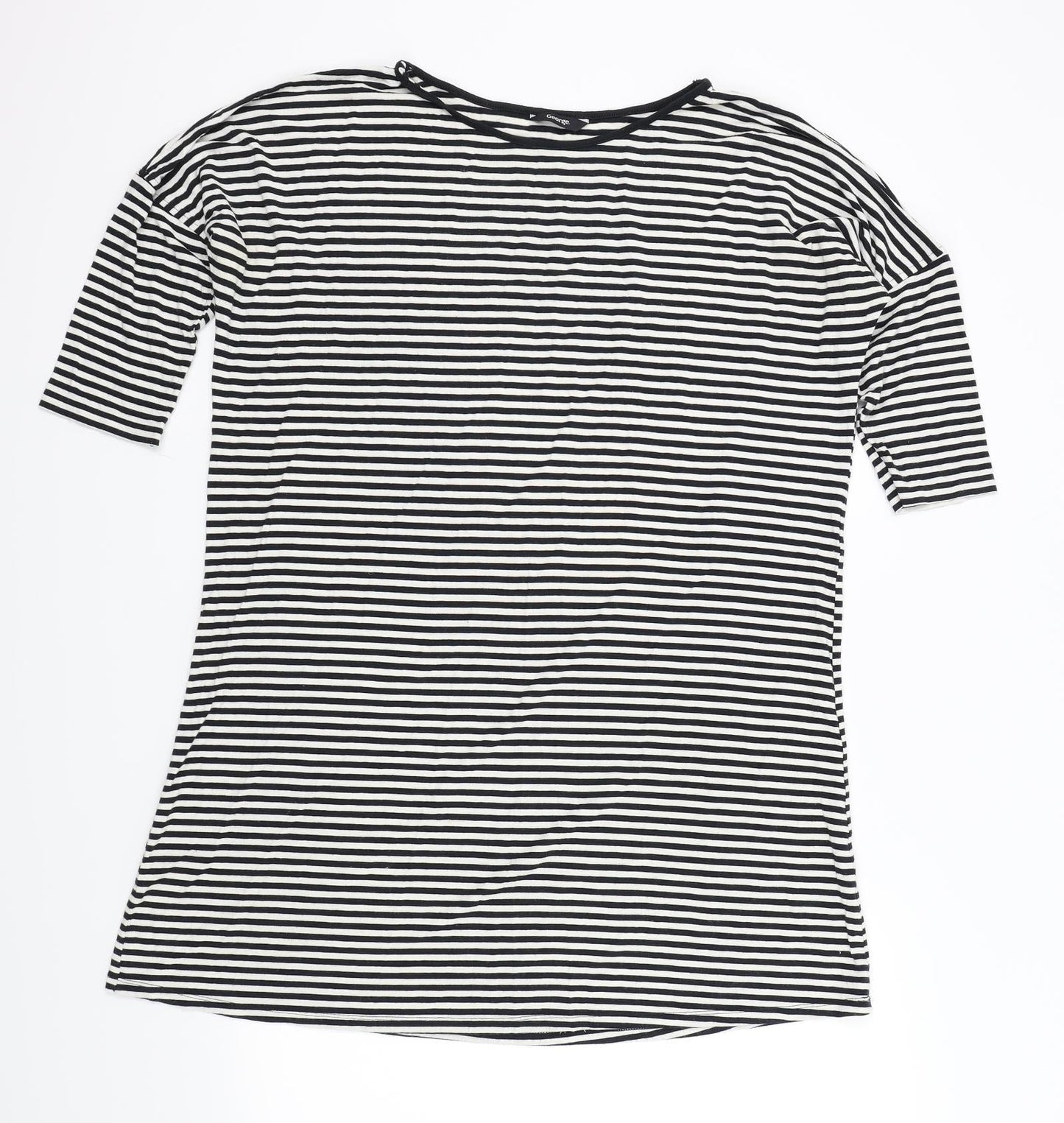 George Womens Black Striped  Top Dress Size 12
