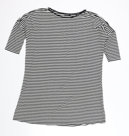 George Womens Black Striped  Top Dress Size 12