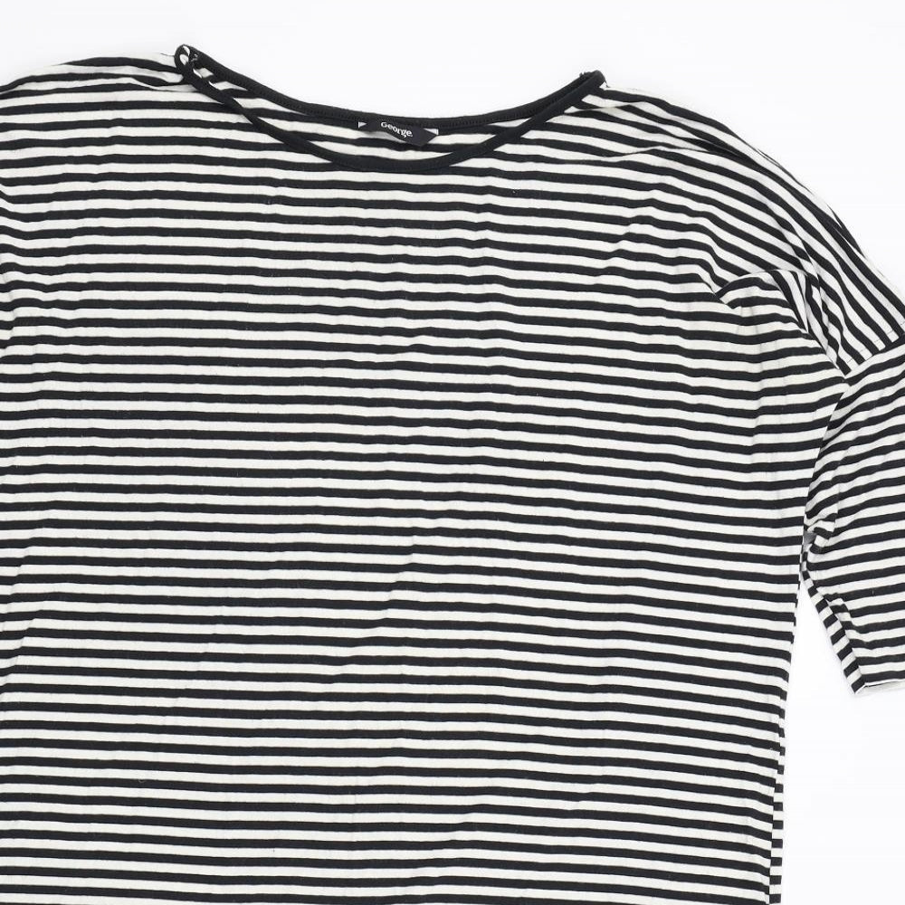 George Womens Black Striped  Top Dress Size 12
