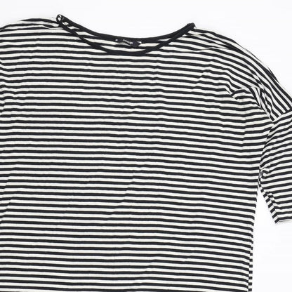 George Womens Black Striped  Top Dress Size 12