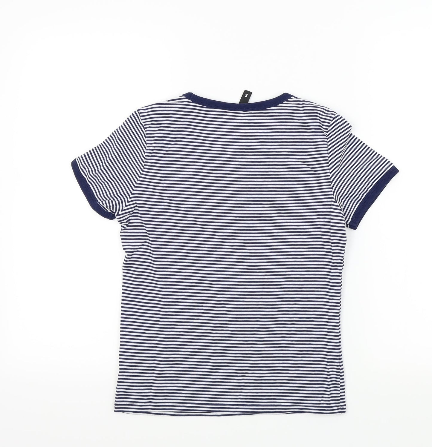 Womens UK Size S Divided Blue Basic T-Shirt