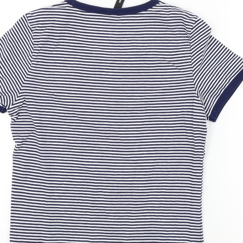 Womens UK Size S Divided Blue Basic T-Shirt