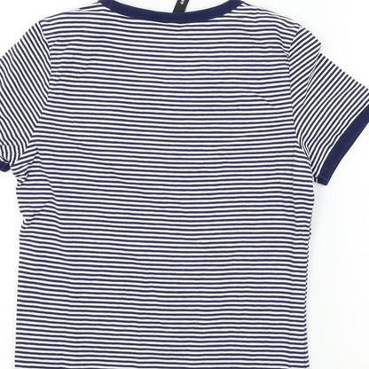 Womens UK Size S Divided Blue Basic T-Shirt