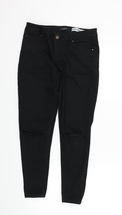 New Look Womens Black   Skinny Jeans Size 10 L24 in - Ripped details