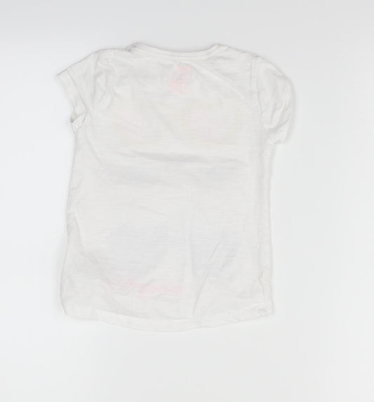 Nutmeg Girls White   Basic T-Shirt Size 4-5 Years