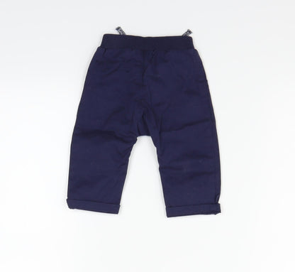 George Boys Blue   Cargo Trousers Size 3-6 Months