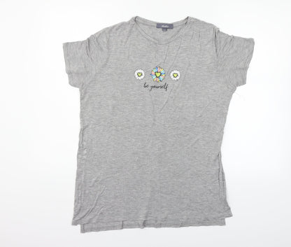 Womens UK Size 12 Studio Grey Basic T-Shirt
