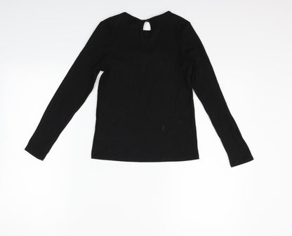 Nutmeg Girls Black   Pullover Jumper Size 10-11 Years
