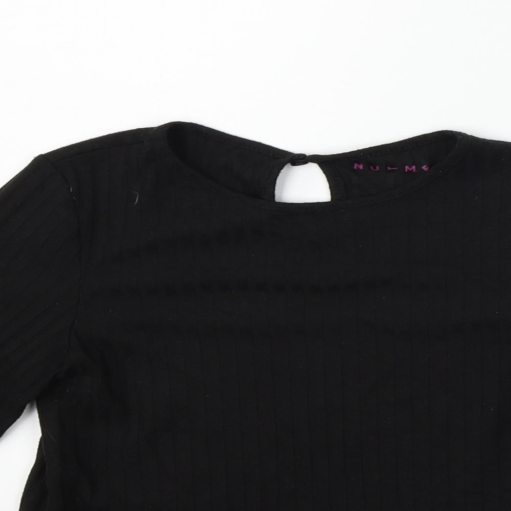 Nutmeg Girls Black   Pullover Jumper Size 10-11 Years