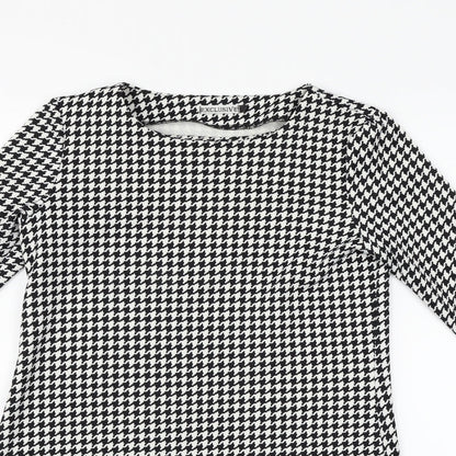 Exclusive Womens Black Geometric  Fit & Flare  Size M