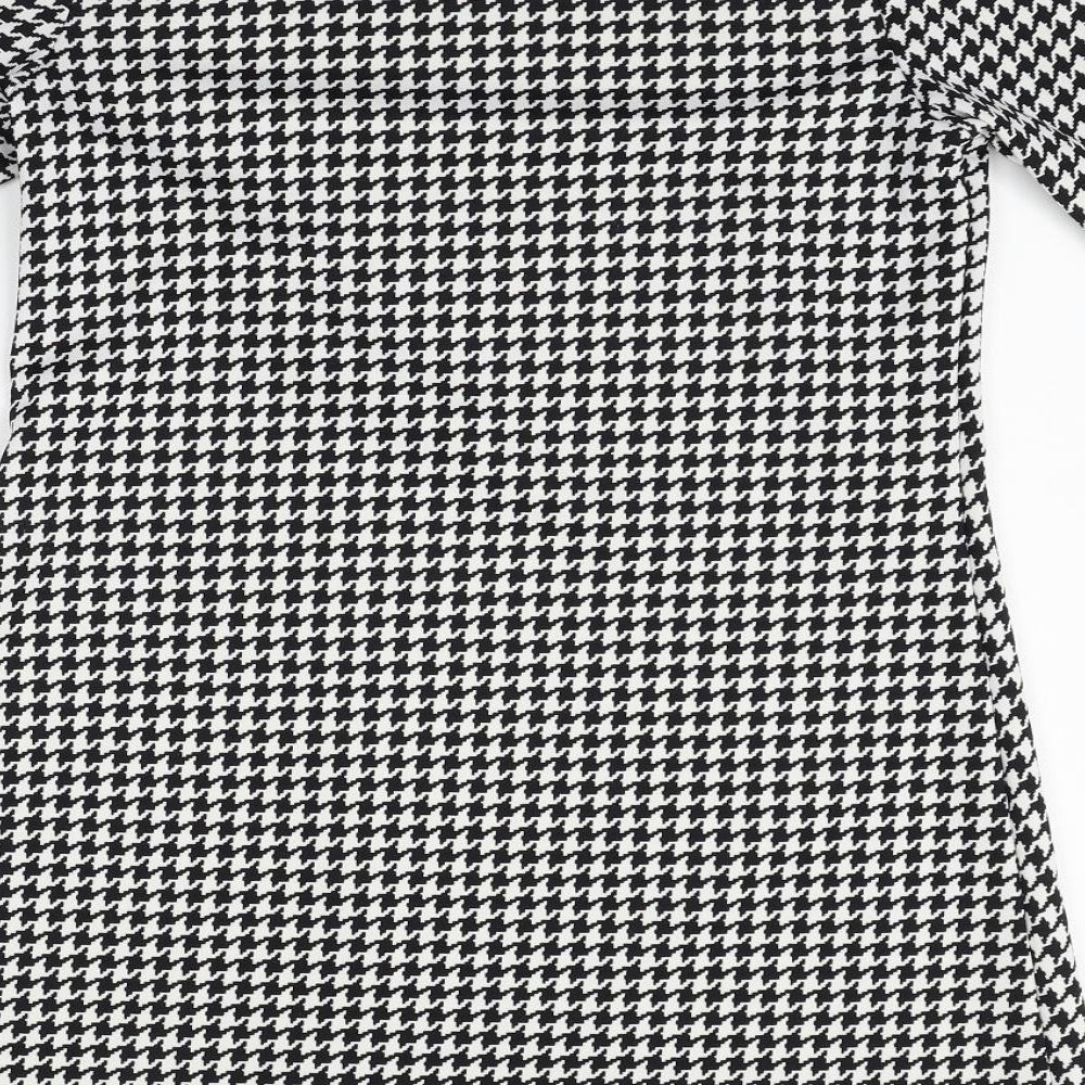 Exclusive Womens Black Geometric  Fit & Flare  Size M