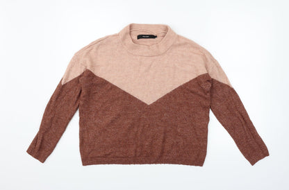 VERO MODA Womens Beige Geometric  Pullover Jumper Size S