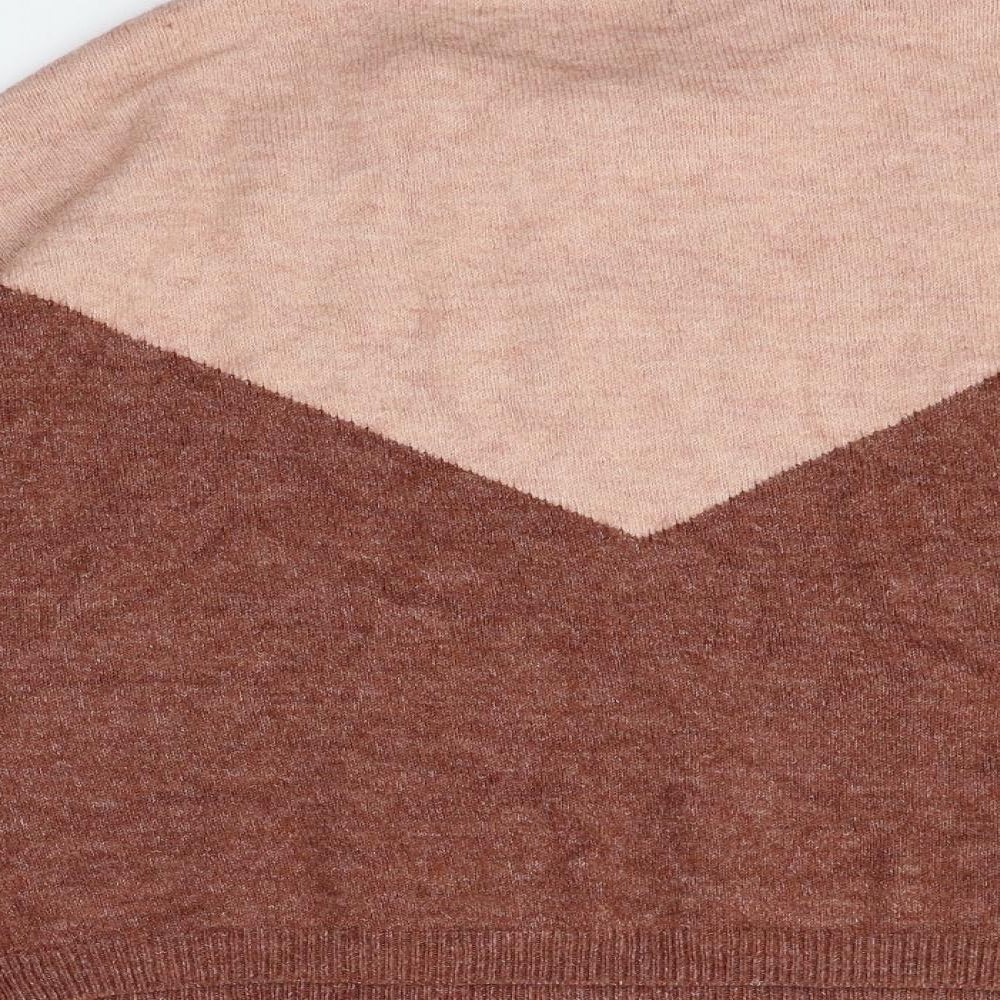 VERO MODA Womens Beige Geometric  Pullover Jumper Size S