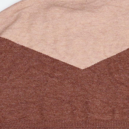 VERO MODA Womens Beige Geometric  Pullover Jumper Size S