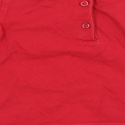 F&F Baby Red   Pullover T-Shirt Size 6-9 Months  - Back Button Up, front layered