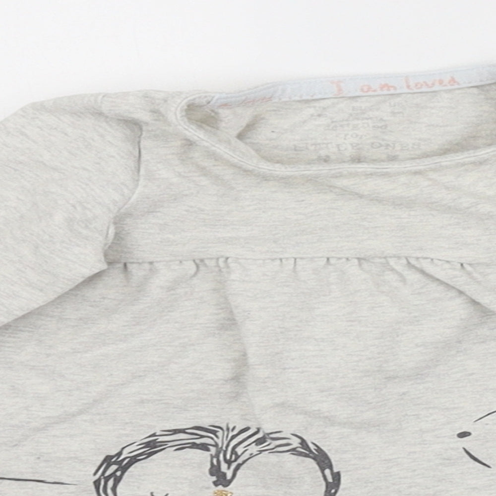 F&F Baby Grey   T-Shirt Dress  Size 3-6 Months  - animal, nature