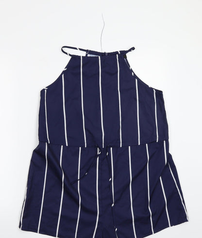 yoines Womens Blue Striped  Bodysuit One-Piece Size M