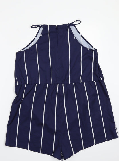 yoines Womens Blue Striped  Bodysuit One-Piece Size M