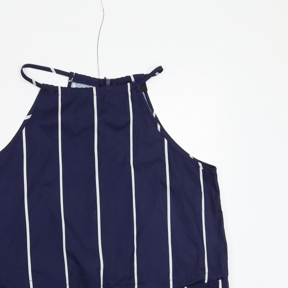 yoines Womens Blue Striped  Bodysuit One-Piece Size M