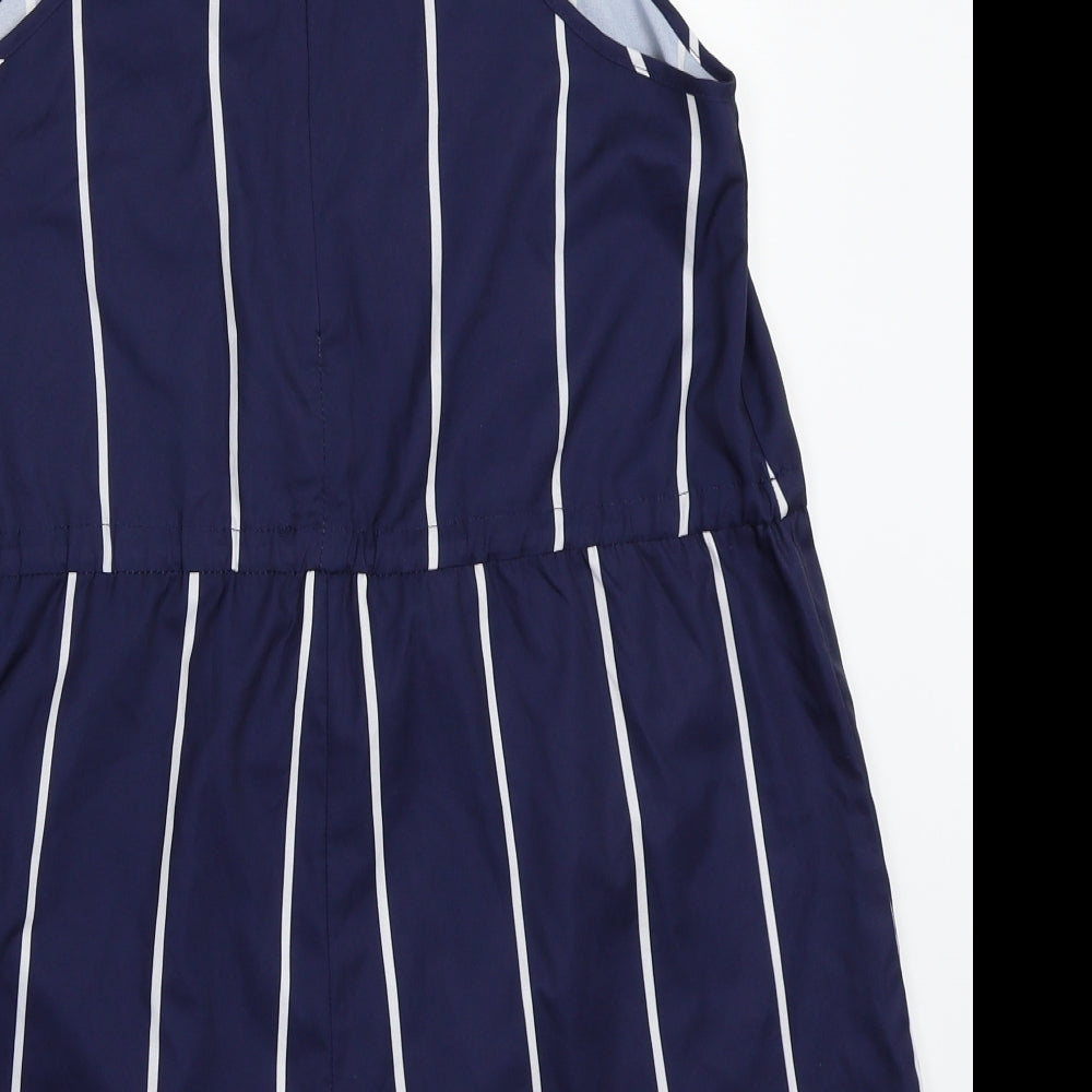 yoines Womens Blue Striped  Bodysuit One-Piece Size M