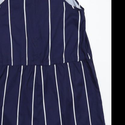 yoines Womens Blue Striped  Bodysuit One-Piece Size M