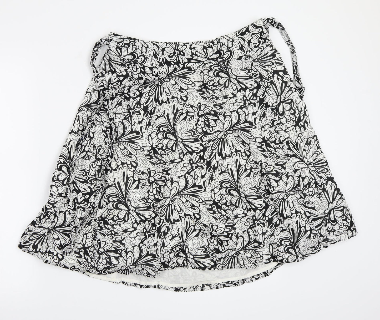 Mexx Womens Black Floral  A-Line Skirt Size 12