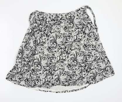 Mexx Womens Black Floral  A-Line Skirt Size 12