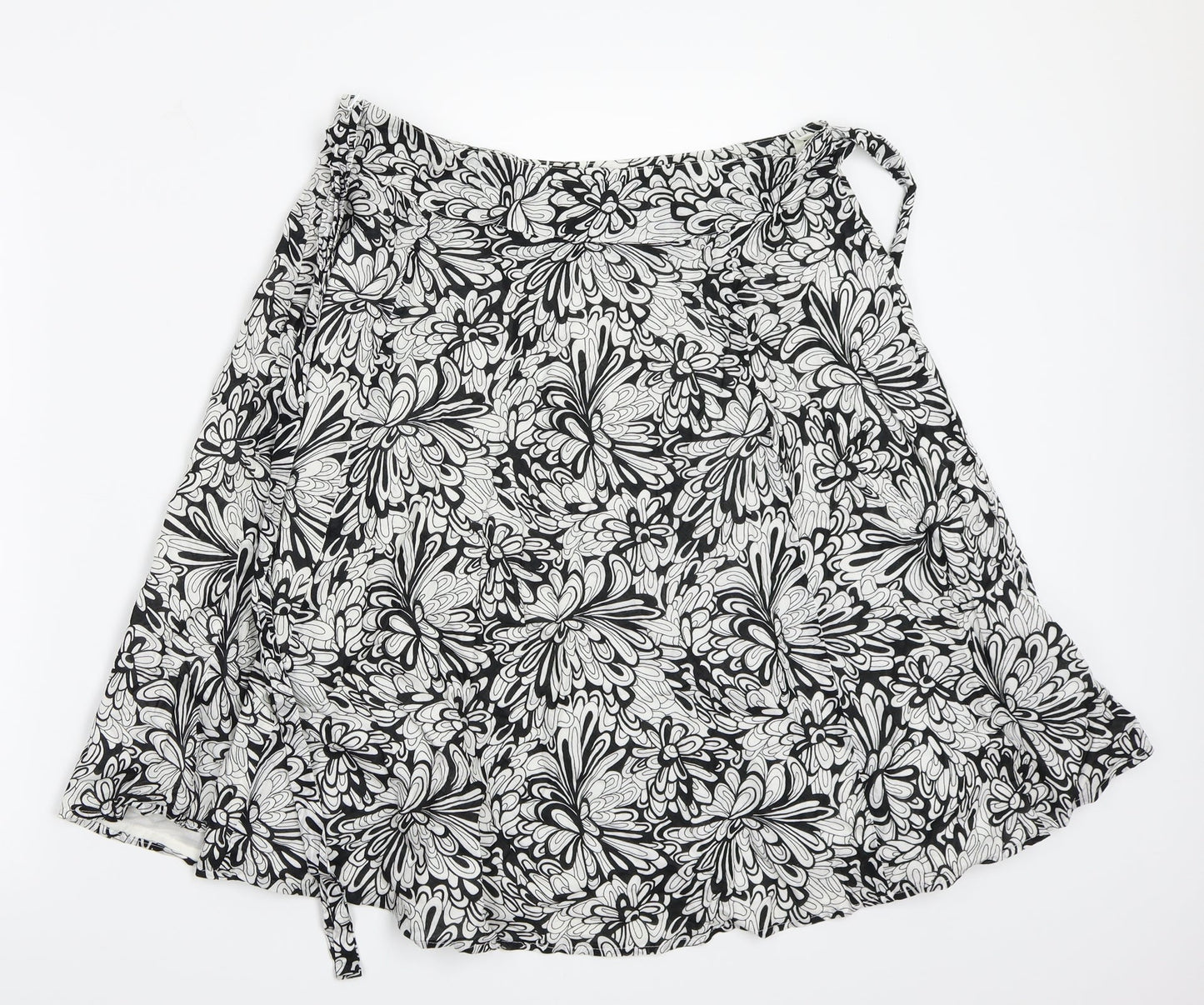 Mexx Womens Black Floral  A-Line Skirt Size 12