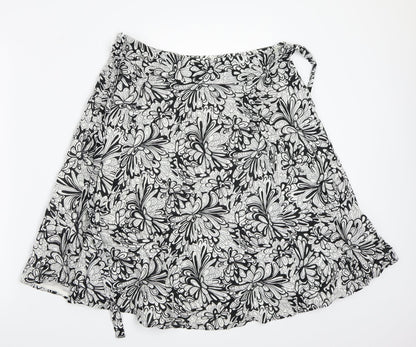 Mexx Womens Black Floral  A-Line Skirt Size 12