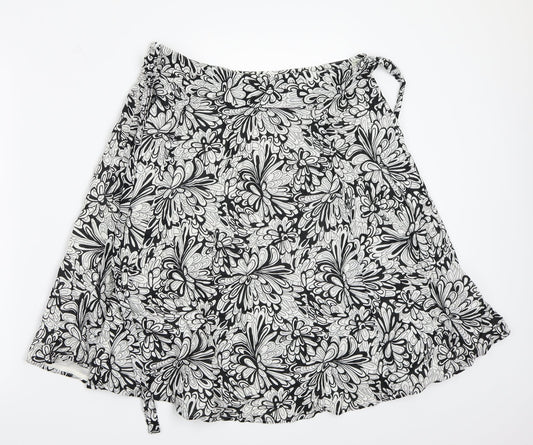 Mexx Womens Black Floral  A-Line Skirt Size 12