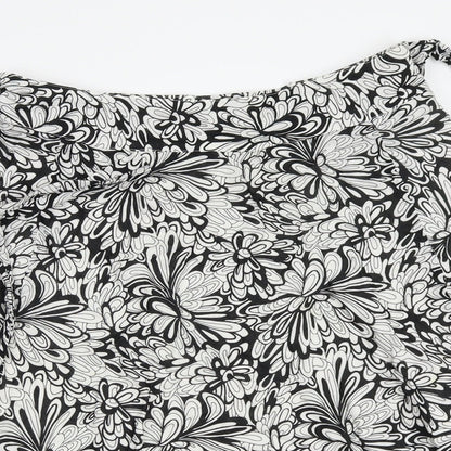 Mexx Womens Black Floral  A-Line Skirt Size 12