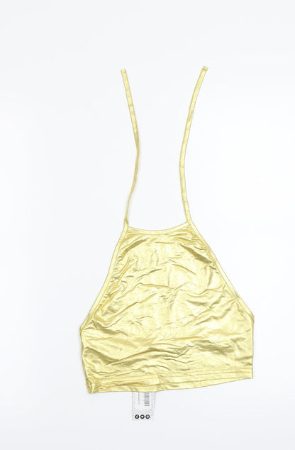 Boohoo Womens Gold   Cropped Tank Size 8