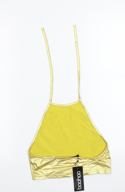 Boohoo Womens Gold   Cropped Tank Size 8