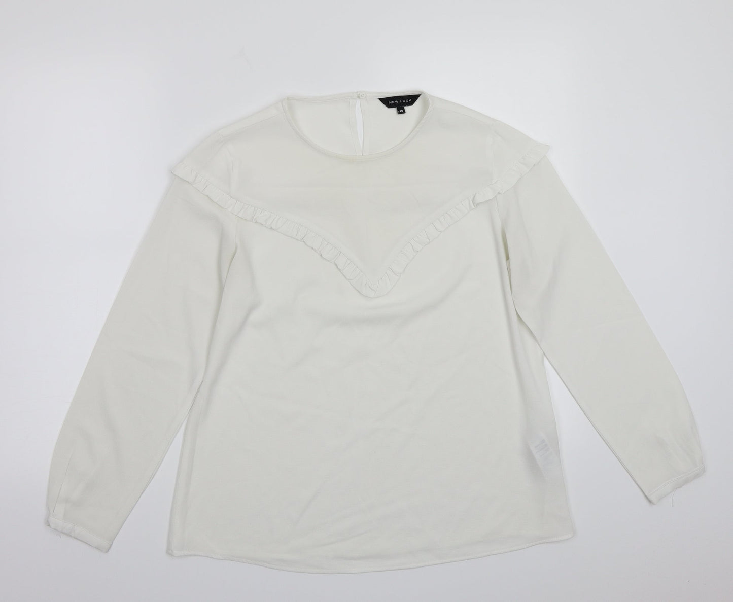Womens UK Size 10 newlook White Basic T-Shirt