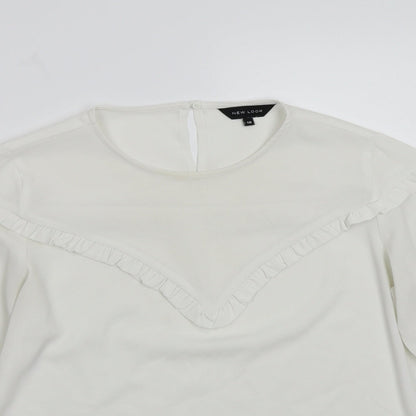 Womens UK Size 10 newlook White Basic T-Shirt