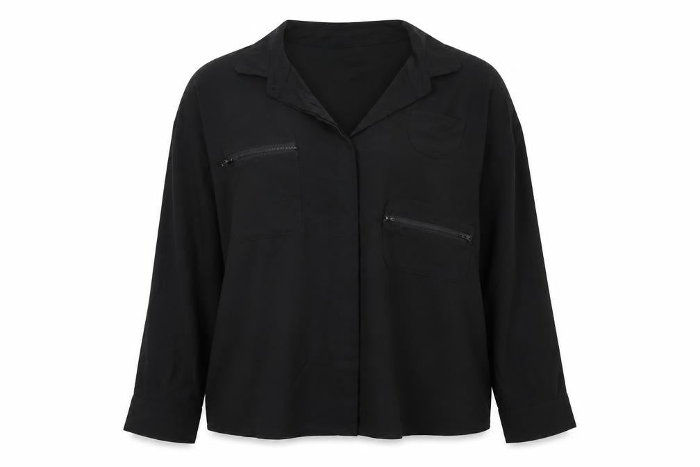 Boohoo Womens Black   Basic Button-Up Size 14