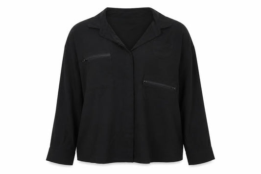 Boohoo Womens Black   Basic Button-Up Size 14