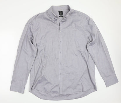 T&W Mens Grey    Button-Up Size 18