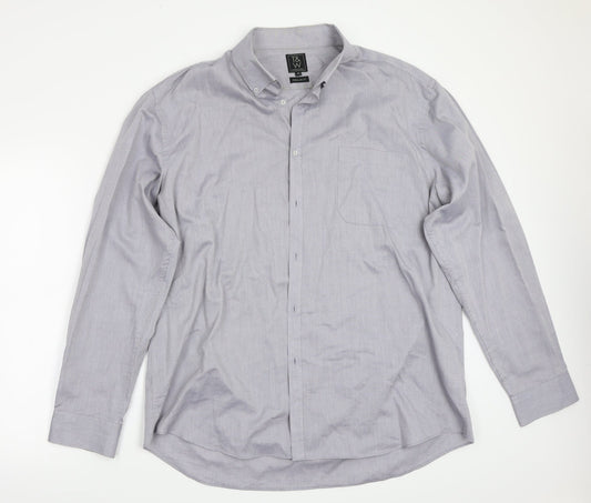 T&W Mens Grey    Button-Up Size 18