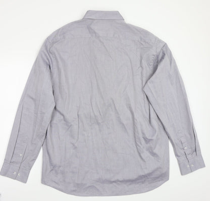 T&W Mens Grey    Button-Up Size 18